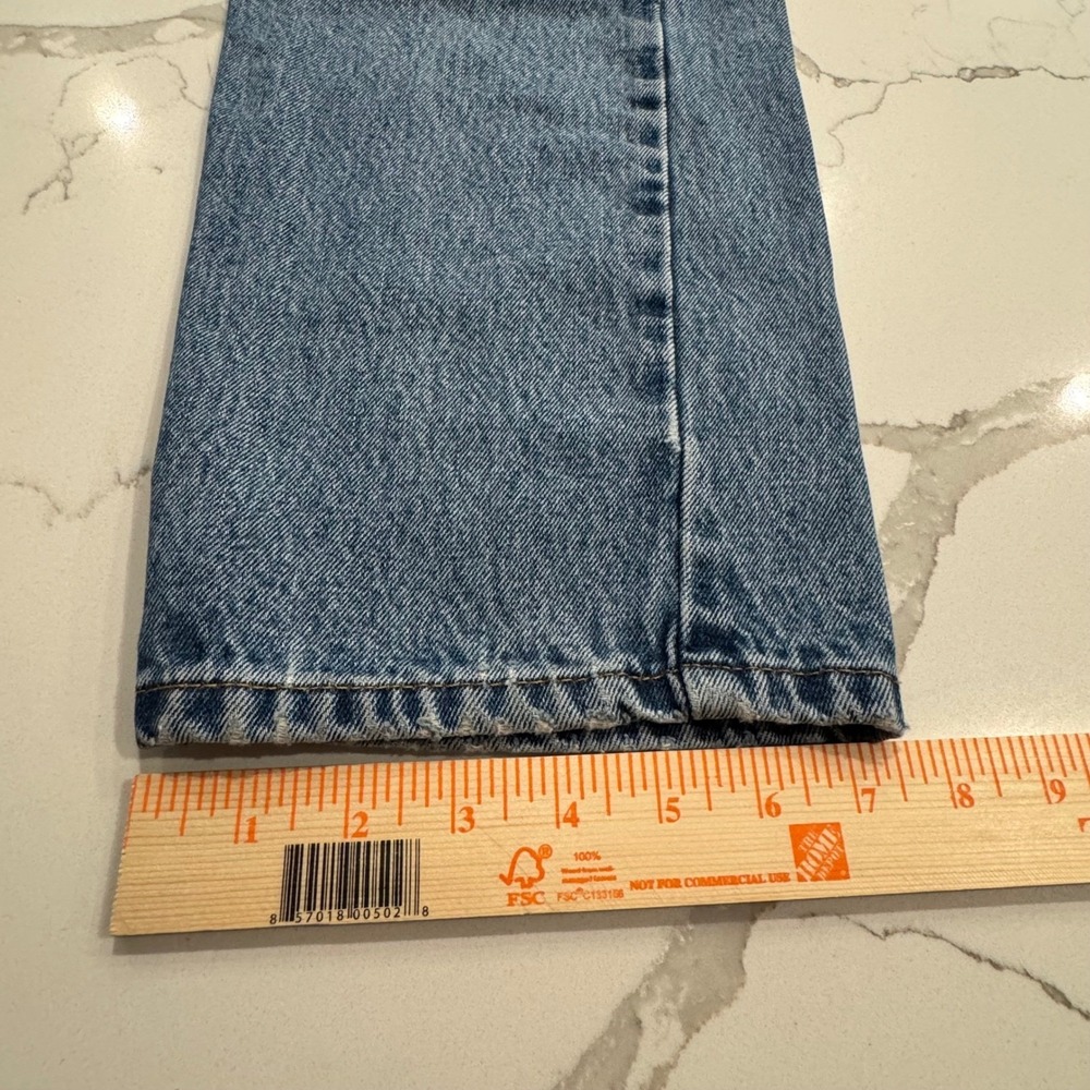 Levis 505 Regular Fit Straight Leg Blue‎ Denim Jeans Mens 34x34 Medium Wash - Picture 7 of 10